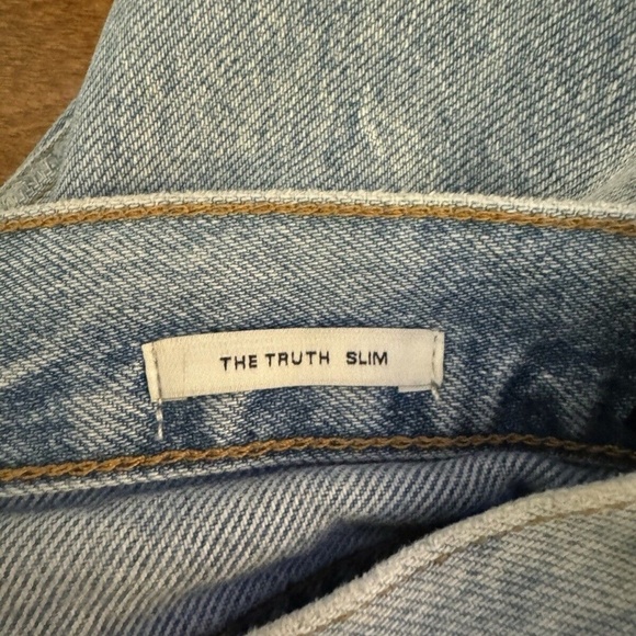 Zara "The Truth Slim" Size 4 Light Wash Distressed Slim Fit High-Rise Jeans - Picture 4 of 5